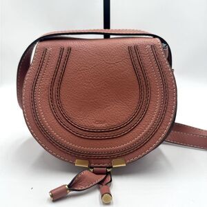 Auth Chloe Mini Marcie Pink Leather Crossbody Saddle Bag Preloved Purse